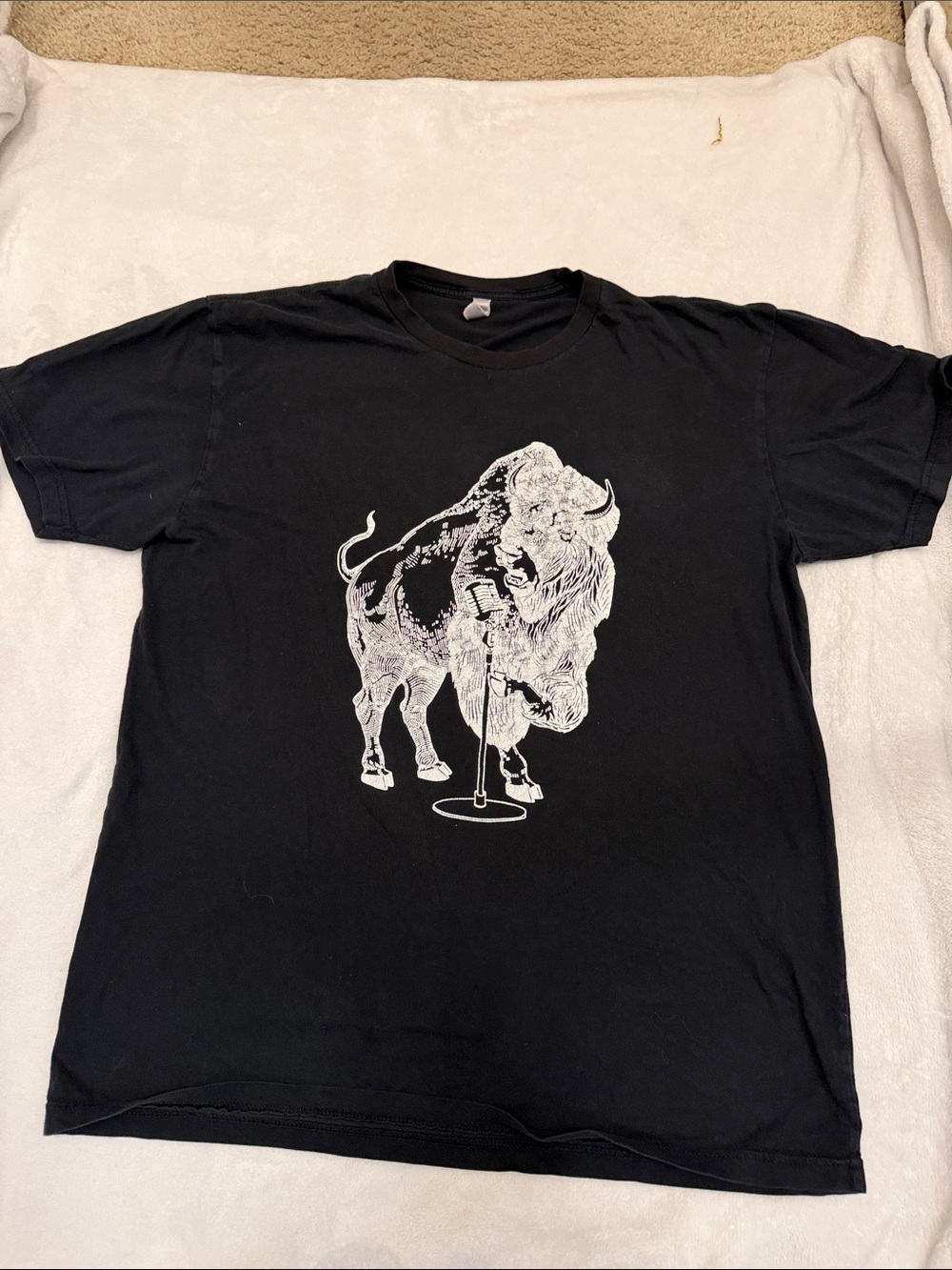 Next Level Apparel Black Tee with White Buffalo Graphic